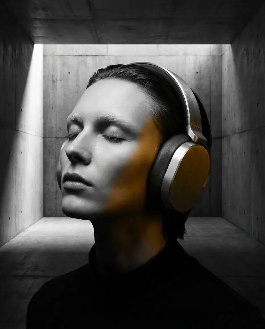 Headphones product ad
